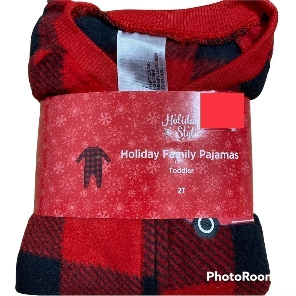 Buffalo Plaid Holiday Family Pajamas NWT 2T Sleeper Footless Kids Toddler Red